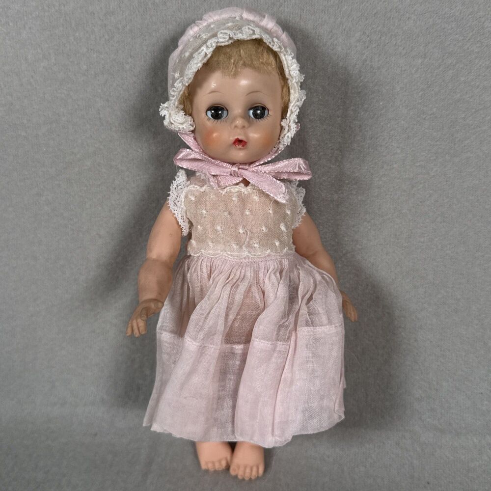 Vintage Madame Alexander "Little Genius" 7 in. Baby Doll Drink Wet Sleepy Eye